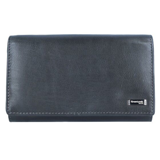 Greenland Nature Czarny portfel Nappa ze skóry RFID 16 cm