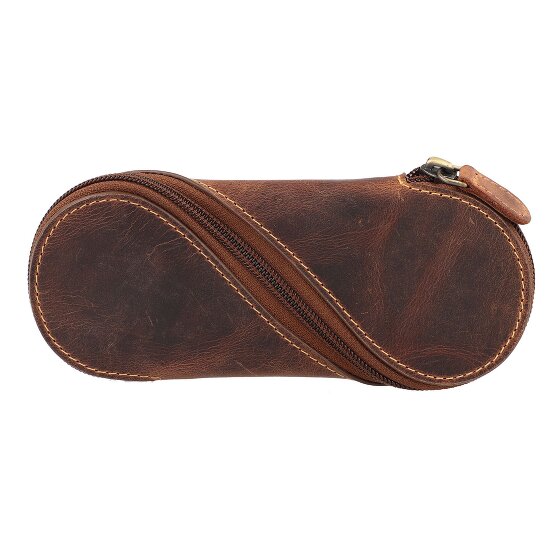 Greenburry Skórzane etui na okulary w stylu vintage 17 cm