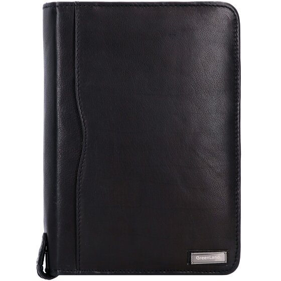 Greenland Nature Czarny Nappa Ring Folder Leather 19 cm