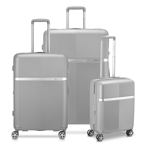 Roncato Airglam 4 kółka Zestaw walizek 3-części z plisą rozprężną