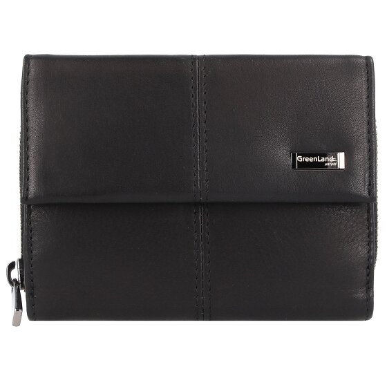 Greenland Nature Black Nappa Portfel Ochrona RFID Skórzany 13 cm