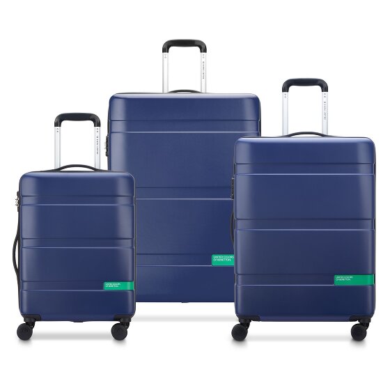 Delsey Paris x Zestaw 4-kołowych walizek United Colors of Benetton Now Hardside 3 szt. z elastycznym zagięciem
