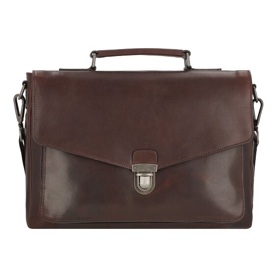 Leonhard Heyden Skórzana aktówka Roma 39 cm Komora na laptopa