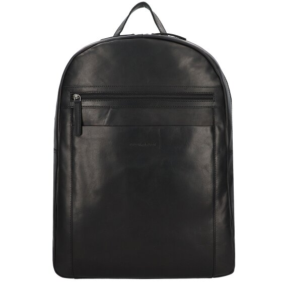 Greenburry Pure Black Plecak Skórzany 46 cm Komora na laptopa