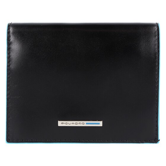 Piquadro Niebieski kwadratowy portfel skórzany 11 cm