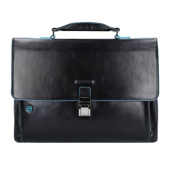 Piquadro Niebieska Teczka kwadratowa II Skórzana 40 cm Komora na laptopa