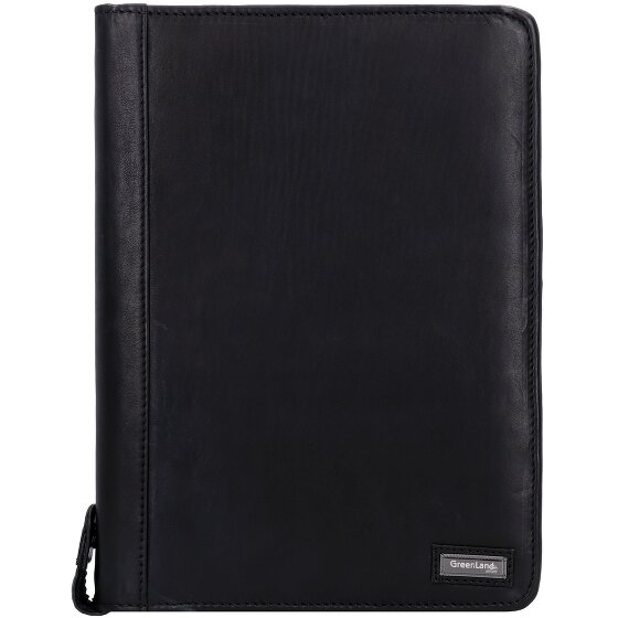 Greenland Nature Czarny Nappa Ring Folder Leather 33 cm