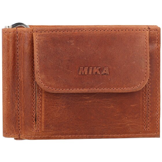 Mika Skórzany portfel RFID 11 cm z klipsem na pieniądze