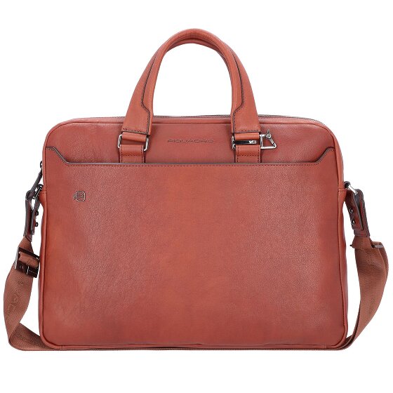 Piquadro Czarna kwadratowa teczka skórzana 40 cm