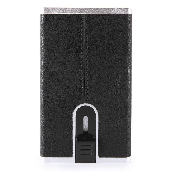 Piquadro Czarne kwadratowe etui na karty kredytowe RFID Skóra 6 cm