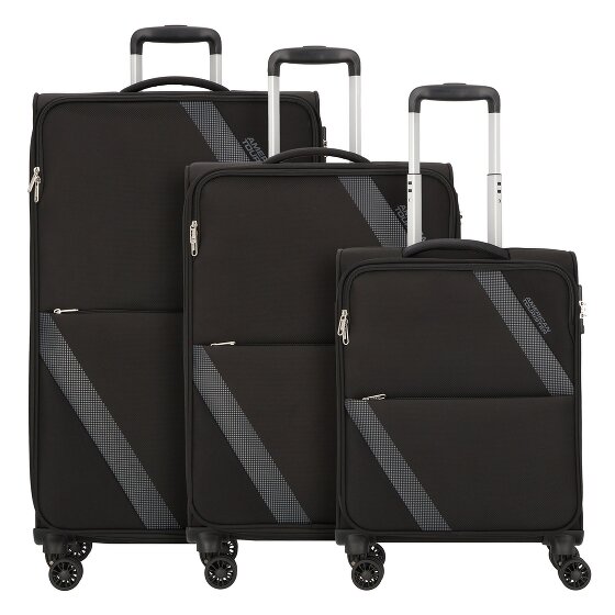 American Tourister Star Max 4 kółka Zestaw walizek 3-części z plisą rozprężną