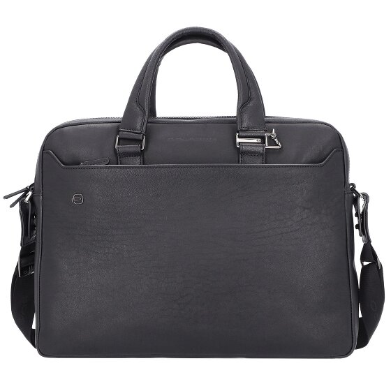 Piquadro Black Square Teczka Skóra 40 cm Komora na laptopa