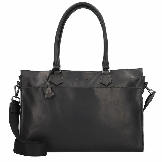 Greenburry Pure Black Torba na ramię Skórzany 40 cm Komora na laptopa