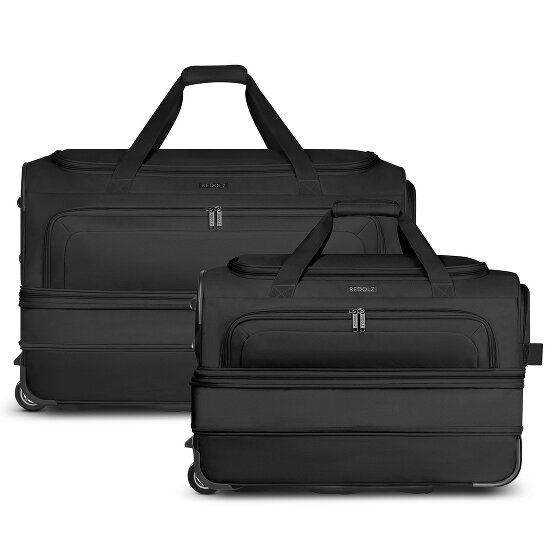 Redolz Zestaw 2-częściowy torb podróżnych Duffle Essentials z 2 kółkami, rozmiary M i L, z funkcją poszerzenia