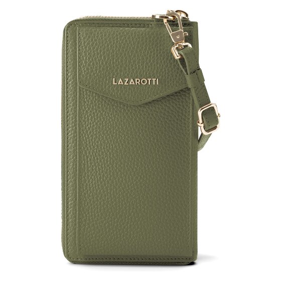 Lazarotti Portfel z skóry typu „zip-around” z Bolonii z Etui na telefon komórkowy, 19 cm