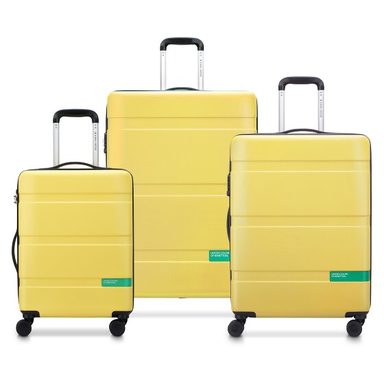 Delsey Paris x Zestaw 4-kołowych walizek United Colors of Benetton Now Hardside 3 szt. z elastycznym zagięciem