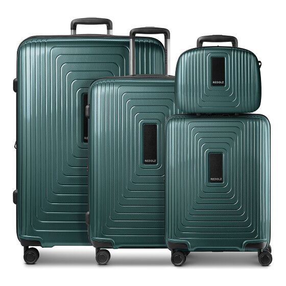 Redolz Zestaw walizek Essentials 14 na 4 kółkach + kosmetyczka 4 szt. z elastycznym zagięciem