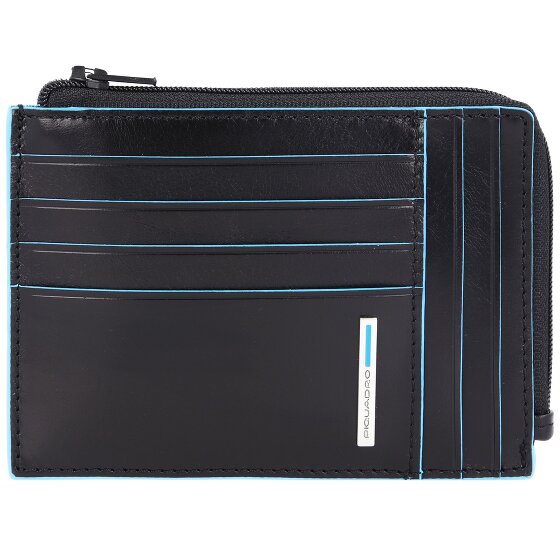 Piquadro Niebieskie kwadratowe etui na karty kredytowe RFID Skóra 12 cm