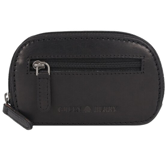 Greenburry Pure Black Portfel z kluczem Skórzany 12 cm