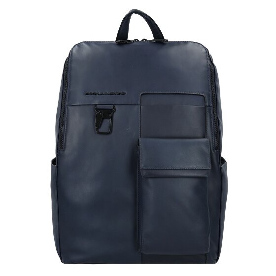 Piquadro Zaino Plecak Skórzany 34 cm Komora na laptopa