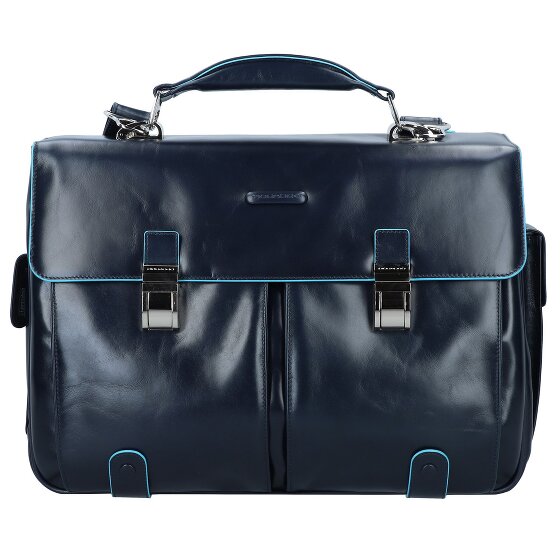Piquadro Blue Square Briefcase Leather 43 cm Laptop Compartment