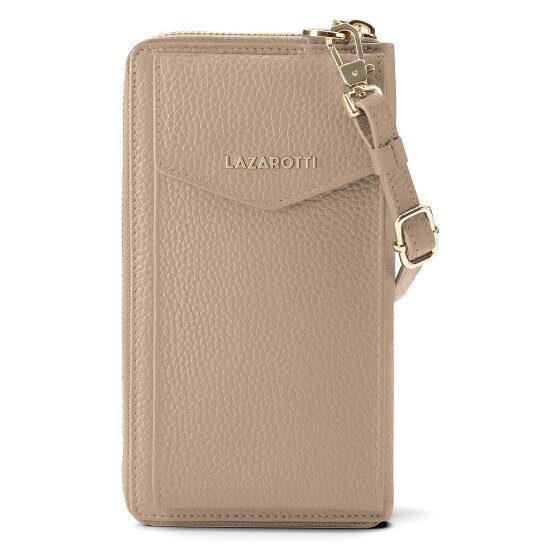 Lazarotti Portfel z skóry typu „zip-around” z Bolonii z Etui na telefon komórkowy, 19 cm