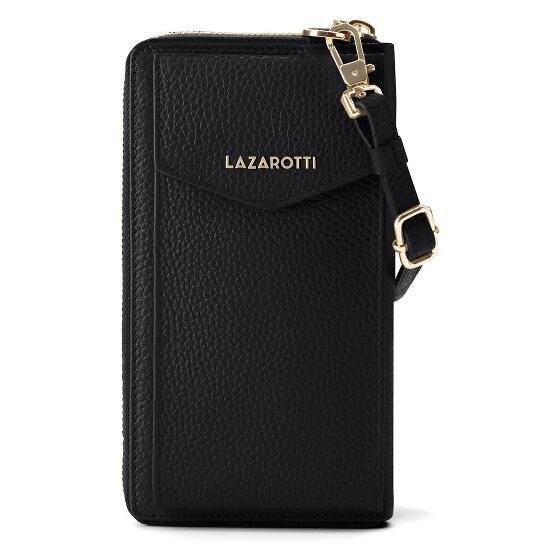 Lazarotti Portfel z skóry typu „zip-around” z Bolonii z Etui na telefon komórkowy, 19 cm