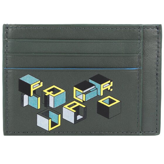 Piquadro Niebieskie skórzane etui na karty kredytowe Square Revamp RFID 11,5 cm
