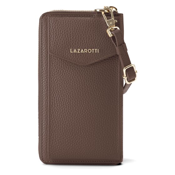 Lazarotti Portfel z skóry typu „zip-around” z Bolonii z Etui na telefon komórkowy, 19 cm
