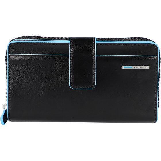 Piquadro Niebieski kwadratowy portfel RFID skórzany 17,5 cm