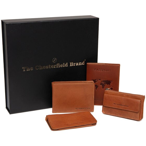 The Chesterfield Brand Zestaw upominkowy 4-częściowy portfel skórzany 12 cm