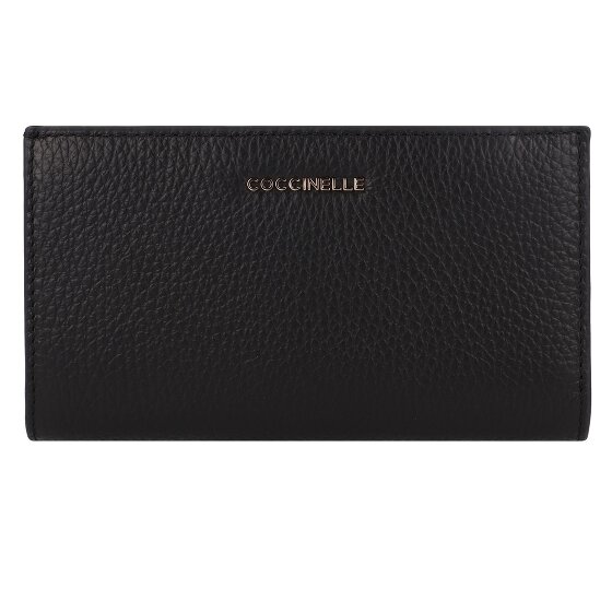 Coccinelle Metallic Portfel Ochrona RFID Skórzany 16 cm