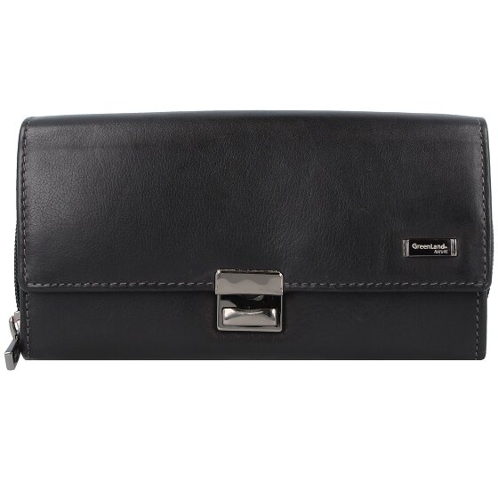 Greenland Nature Czarny Nappa Waiter Wallet RFID Leather 18 cm