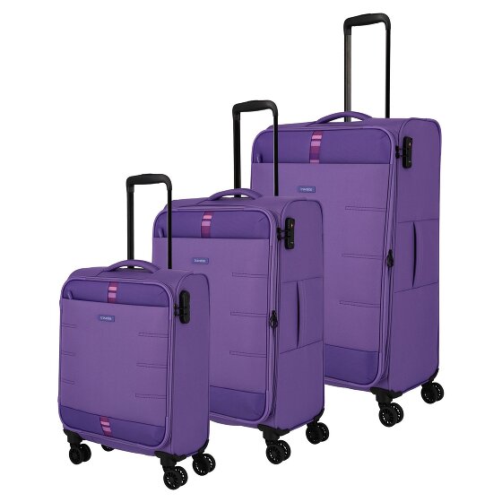 Travelite Rügen 4 kółka Zestaw walizek 3-części z plisą rozprężną