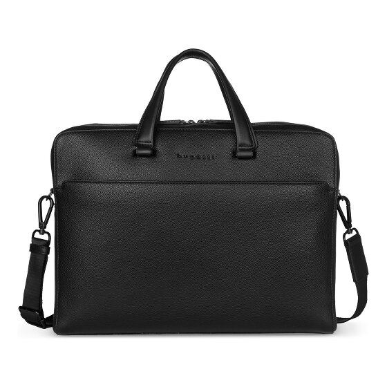 bugatti Black Teczka Skórzany 38 cm Komora na laptopa