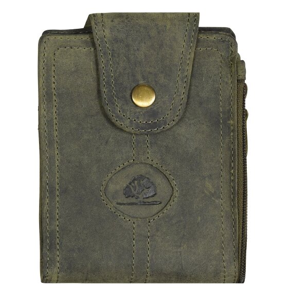 Greenburry Skórzana saszetka na szyję w stylu vintage 11 cm