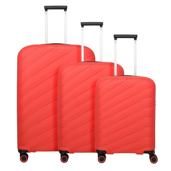 Travelite Burano 4 kółka Zestaw walizek 3-części z plisą rozprężną
