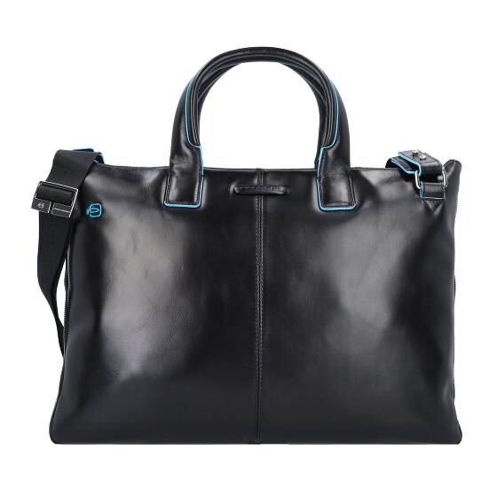 Piquadro Niebieski Kwadratowy Briefcase Skórzany 42 cm Komora na laptopa