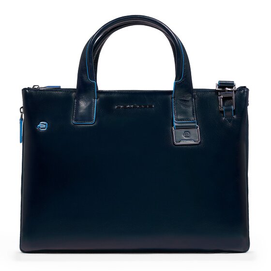 Piquadro Blue Square Shopper Bag Skórzany 38 cm Komora na laptopa z plisą rozprężną