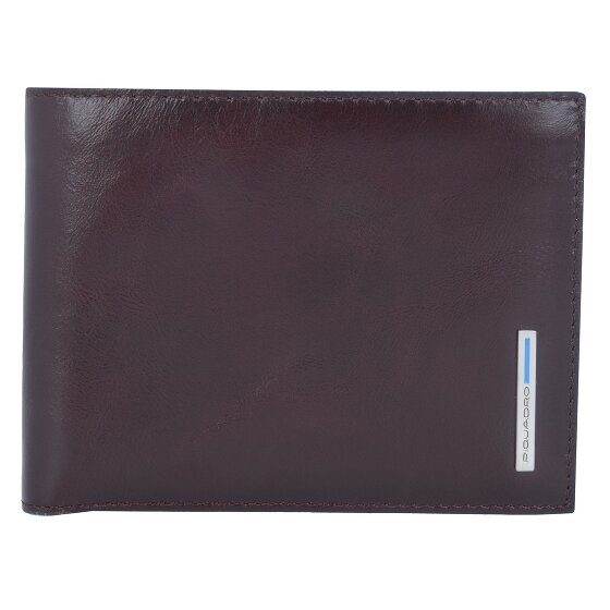 Piquadro Niebieski kwadratowy portfel skórzany 12,5 cm