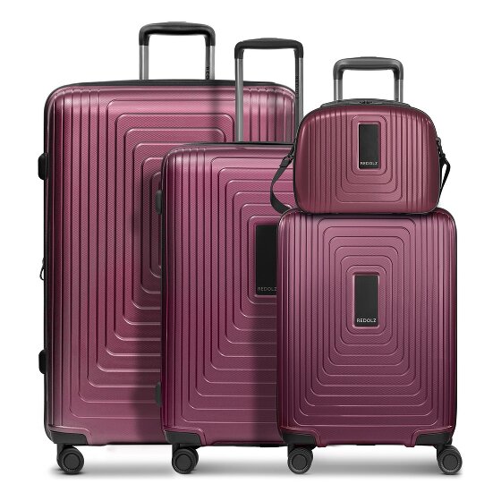 Redolz Zestaw walizek Essentials 14 na 4 kółkach + kosmetyczka 4 szt. z elastycznym zagięciem