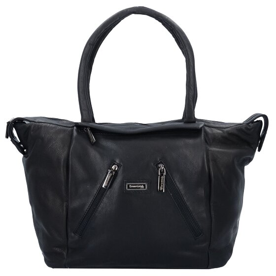 Greenland Nature Black Nappa Shopper Bag Leather 33 cm