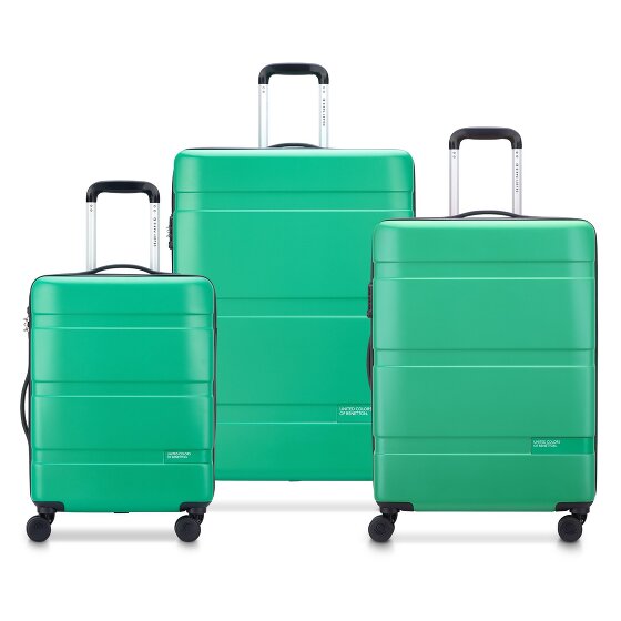 Delsey Paris x Zestaw 4-kołowych walizek United Colors of Benetton Now Hardside 3 szt. z elastycznym zagięciem
