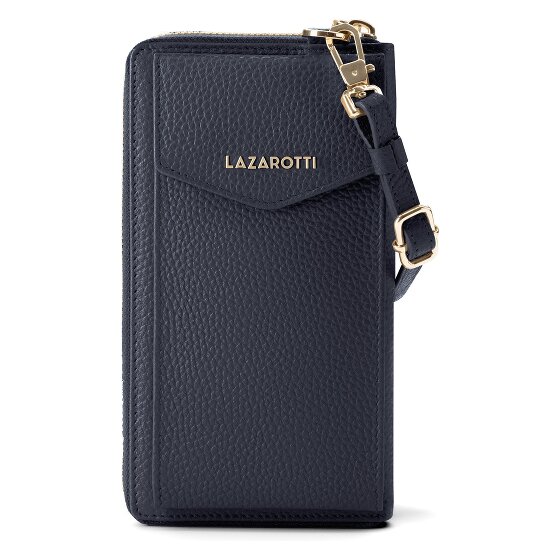 Lazarotti Portfel z skóry typu „zip-around” z Bolonii z Etui na telefon komórkowy, 19 cm