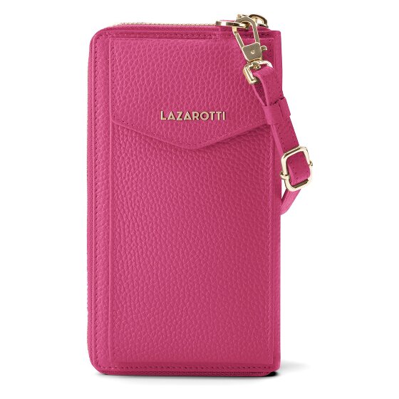 Lazarotti Portfel z skóry typu „zip-around” z Bolonii z Etui na telefon komórkowy, 19 cm