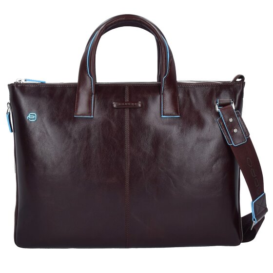 Piquadro Niebieski Kwadratowy Briefcase Skórzany 42 cm Komora na laptopa