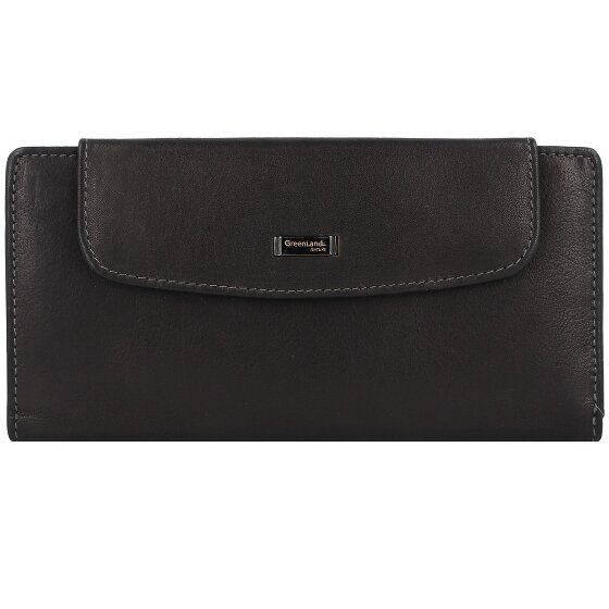 Greenland Nature Czarny Nappa Wallet RFID Leather 19 cm