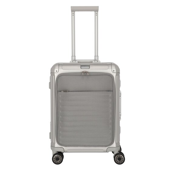 Travelite Walizka kabinowa „Next” z 4 kółkami, Aluminium, 55 cm, z przegrodą na laptopa