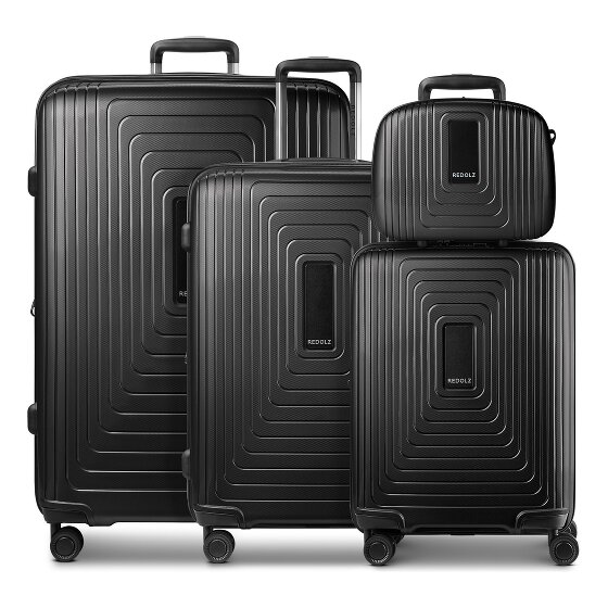 Redolz Zestaw walizek Essentials 14 na 4 kółkach + kosmetyczka 4 szt. z elastycznym zagięciem