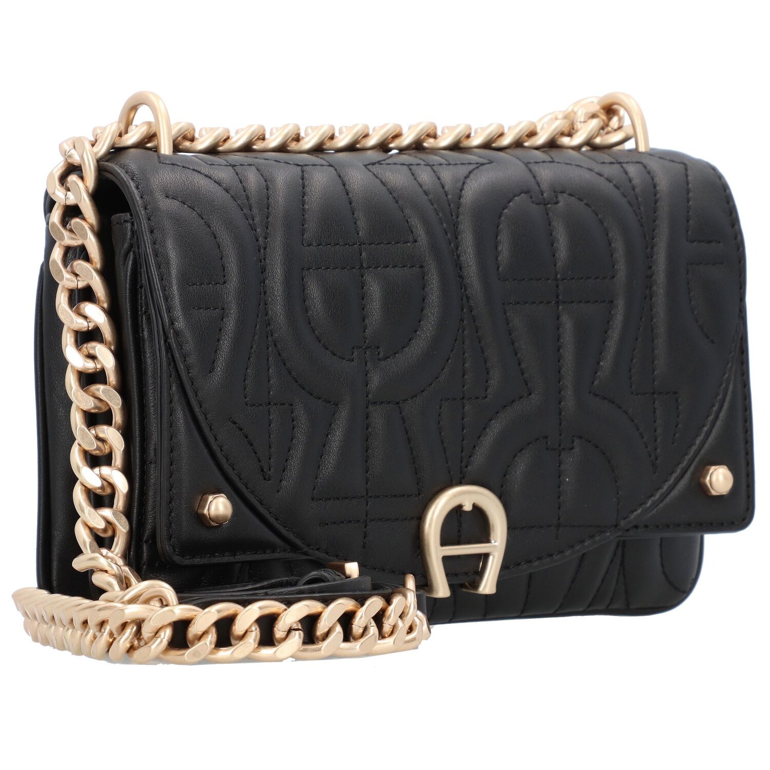 AIGNER Diadora Torba na rami skorzana 19 cm black kup w Bagaze.pl